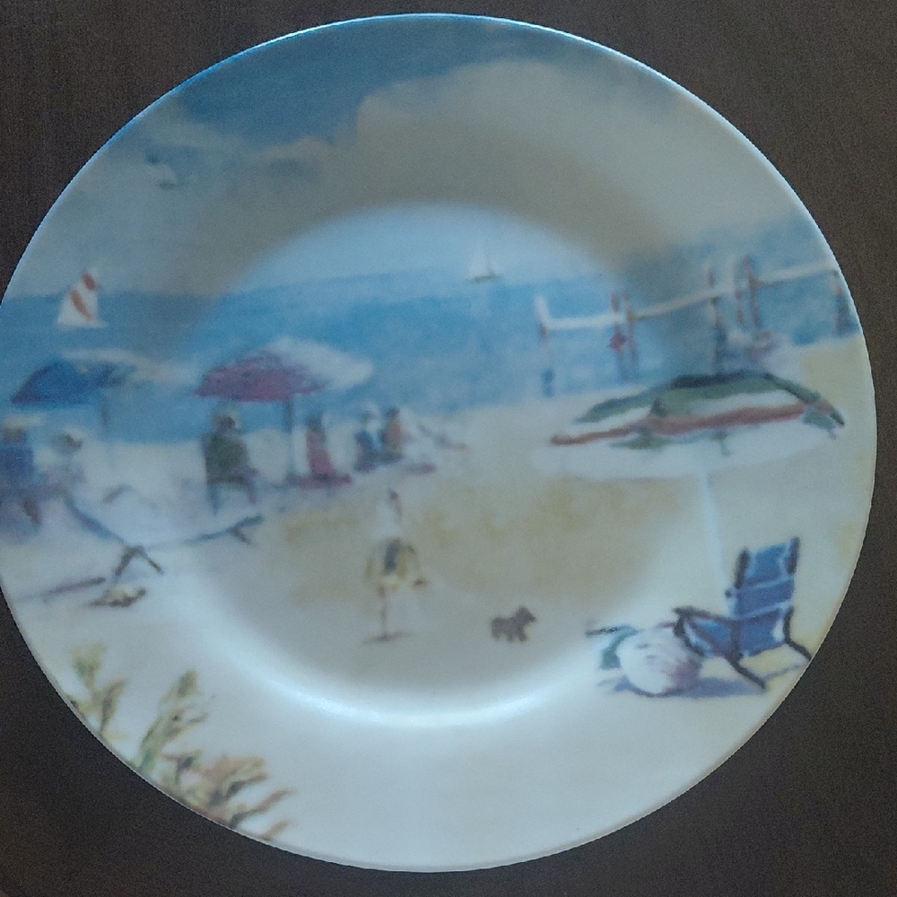 Beach Scene Ceramic Dinner Plate